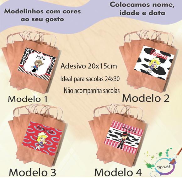 Adesivo para Sacola 20x15 -cowboy