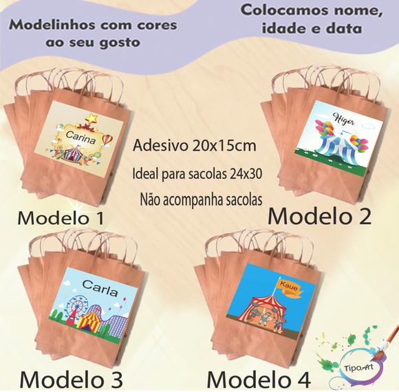 Adesivo para Sacola 20x15 -circo