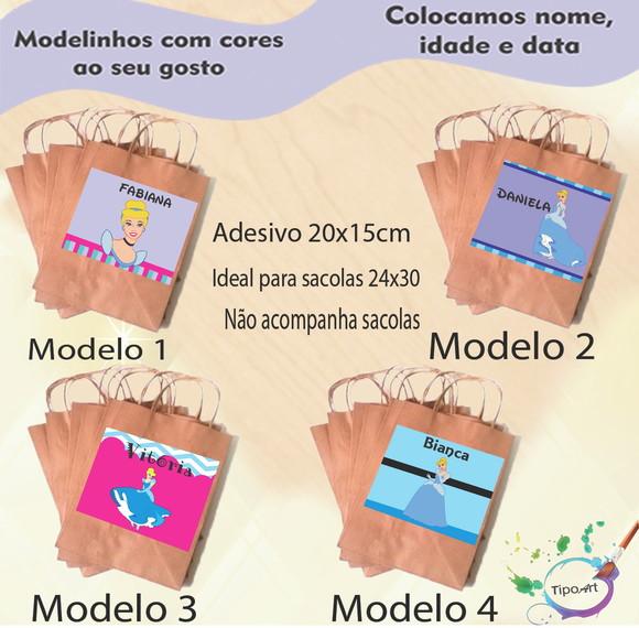 Adesivo para Sacola 20x15 -cinderela