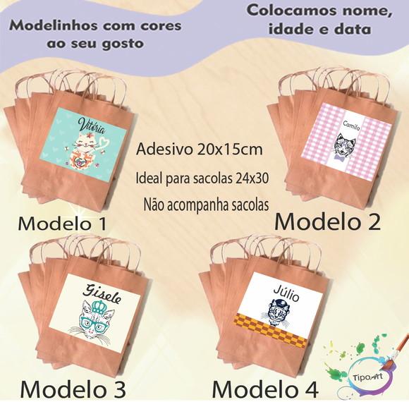 Adesivo para Sacola 20x15 -gatinho