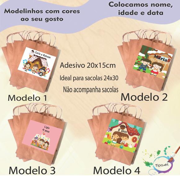 Adesivo para Sacola 20x15 -joão e Maria