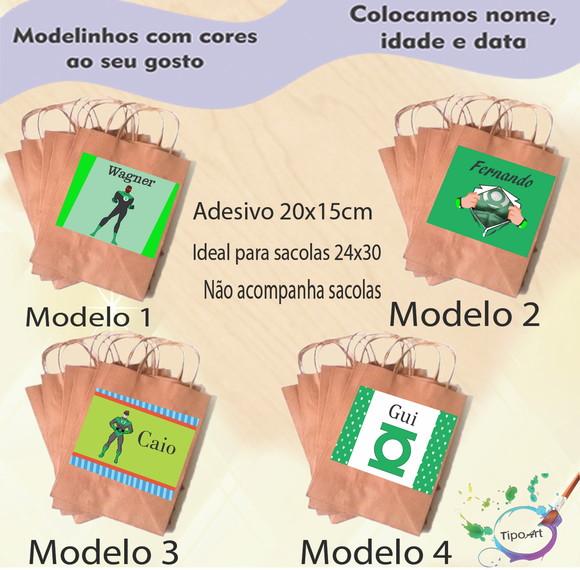 Adesivo para Sacola 20x15 -lanterna Verde