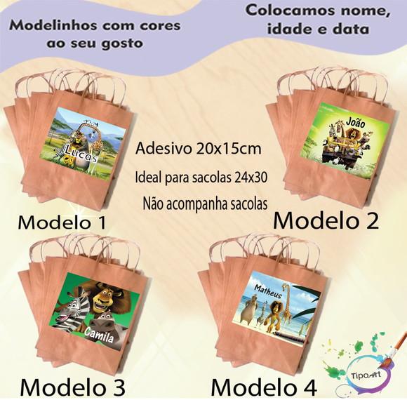 Adesivo para Sacola 20x15 -madagascar