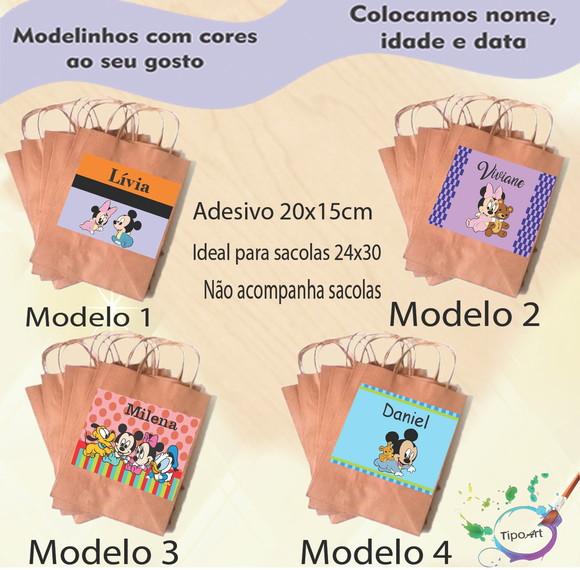 Adesivo para Sacola 20x15 -mickey Baby