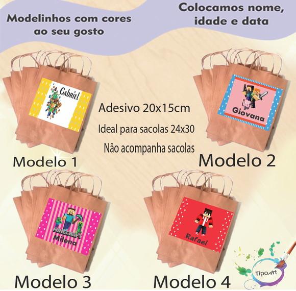 Adesivo para Sacola 20x15 -minecraft