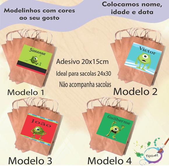 Adesivo para Sacola 20x15 -mike Wazowski