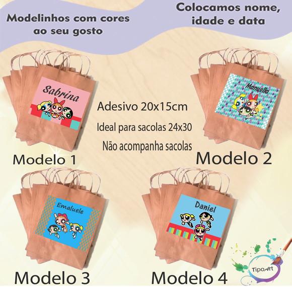 Adesivo para Sacola 20x15 -menina Super Poderosas
