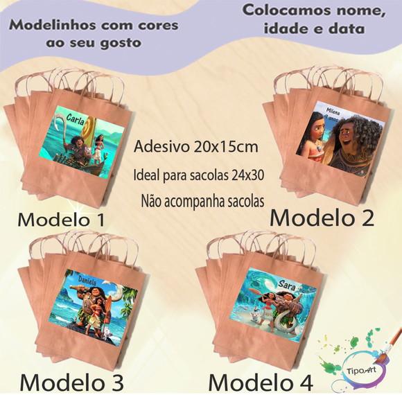 Adesivo para Sacola 20x15 -moana e Mauí