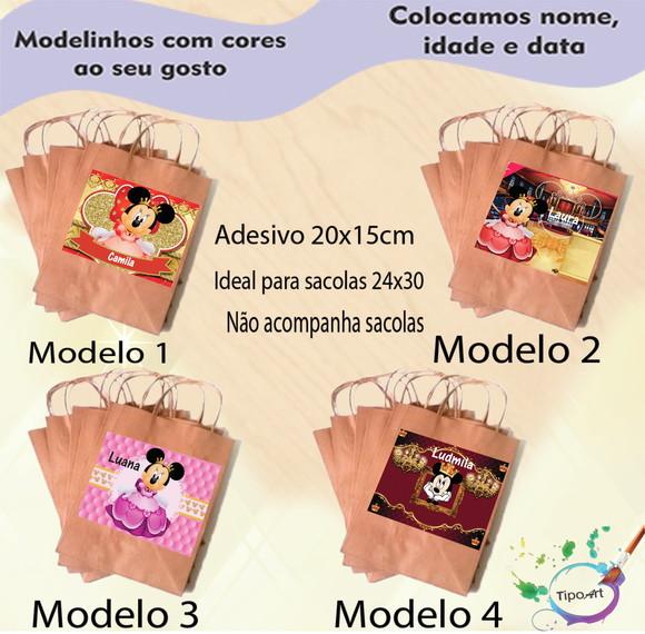 Adesivo para Sacola 20x15 -minnie Realeza