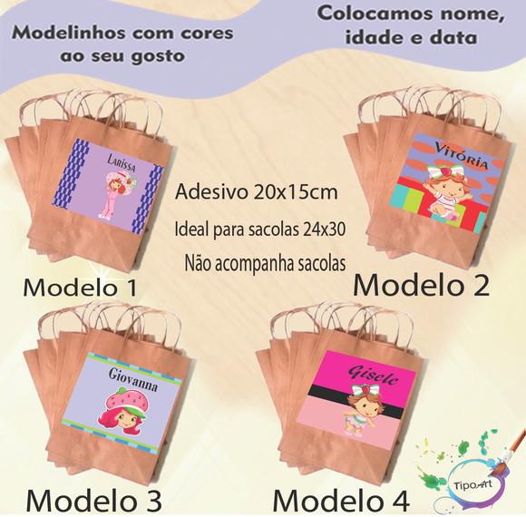 Adesivo para Sacola 20x15 -moranguinho