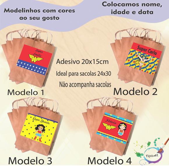 Adesivo para Sacola 20x15 -mulher Maravilha