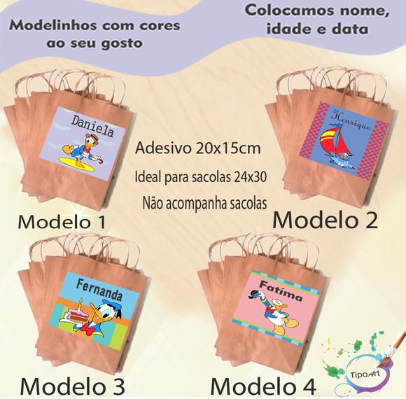 Adesivo para Sacola 20x15 -pato Donald