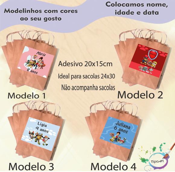 Adesivo para Sacola 20x15 -patrulha Canina