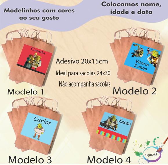 Adesivo para Sacola 20x15 -shrek