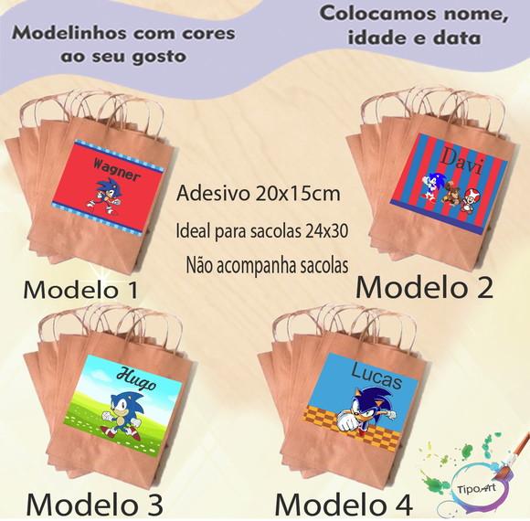 Adesivo para Sacola 20x15 -sonic