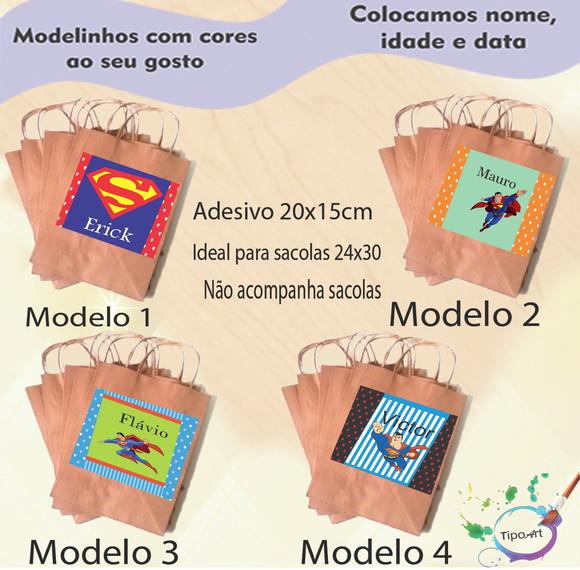 Adesivo para Sacola 20x15 -super Homem