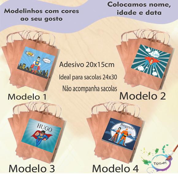 Adesivo para Sacola 20x15 -super Heroi