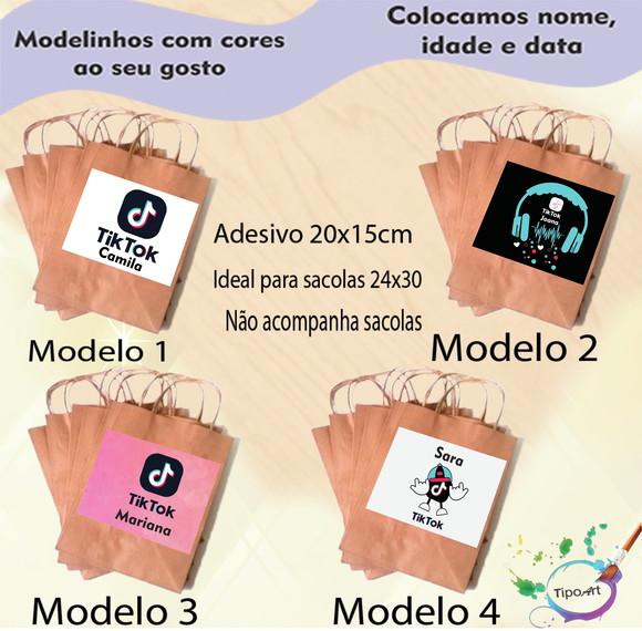 Adesivo para Sacola 20x15 -tik Tok