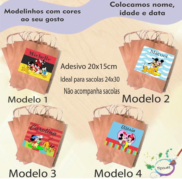 Adesivo para Sacola 20x15 -turma do Mickey