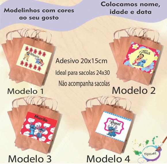 Adesivo para Sacola 20x15 -stitch e Lilo