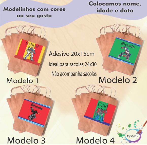 Adesivo para Sacola 20x15 -transformers