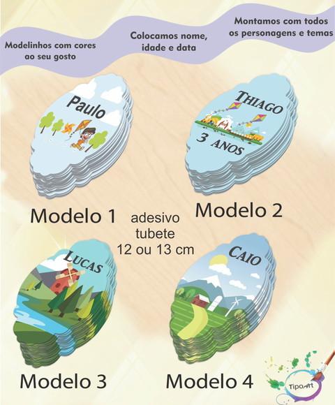Adesivo para Tubete 12 ou 13 Cm- Pipa e Catavento
