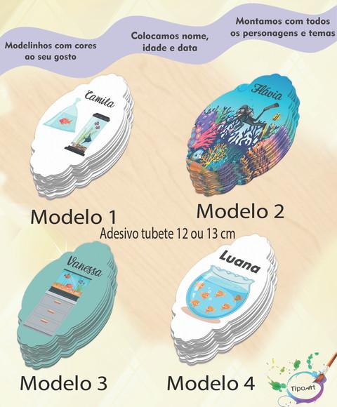Adesivo para Tubete 12 ou 13 Cm-aquário