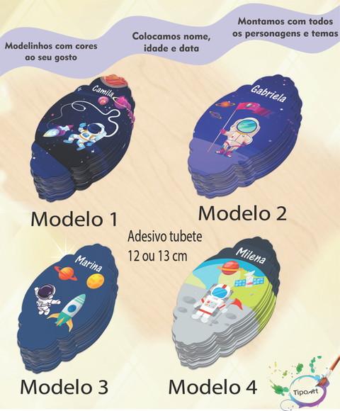 Adesivo para Tubete 12 ou 13 Cm-astronauta