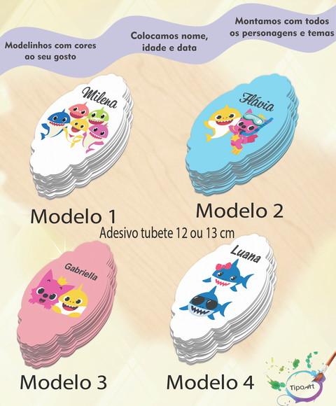 Adesivo para Tubete 12 ou 13 Cm-baby Shark