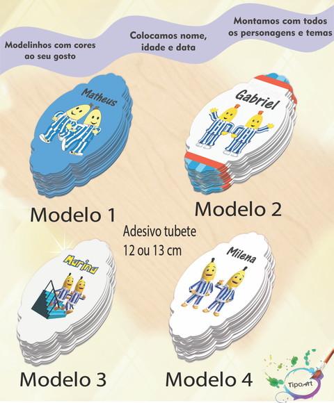 Adesivo para Tubete 12 ou 13 Cm-bananas de Pijama