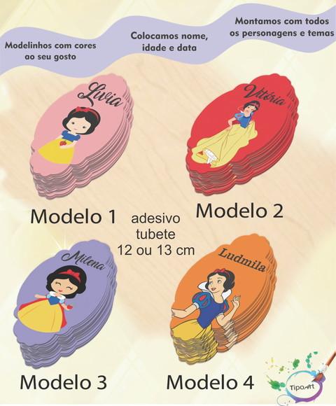 Adesivo para Tubete 12 ou 13 Cm-branca de Neve