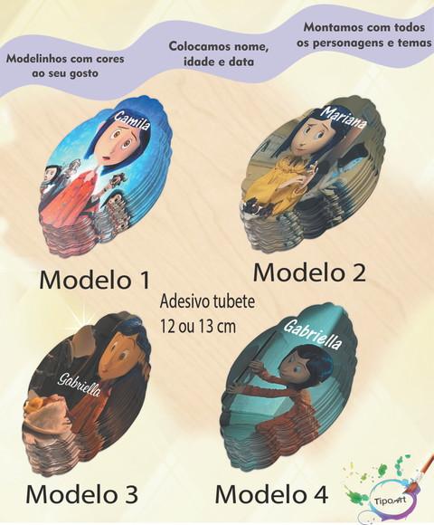 Adesivo para Tubete 12 ou 13 Cm-caroline e o Mundo Secreto