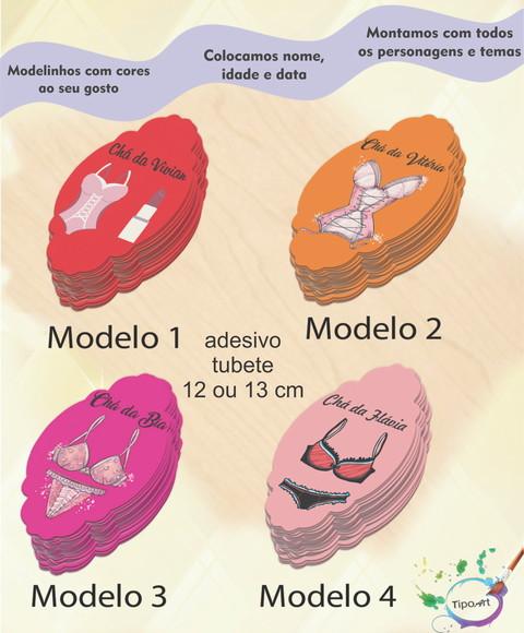 Adesivo para Tubete 12 ou 13 Cm-chá de Lingerie#1
