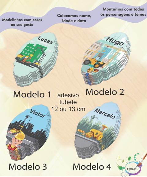 Adesivo para Tubete 12 ou 13 Cm-construção