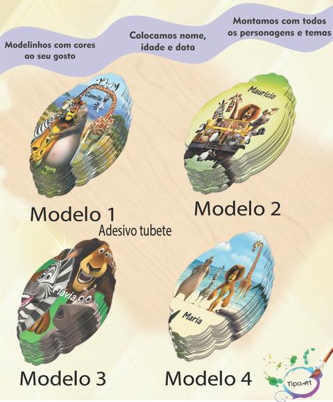 Adesivo para Tubete 12 ou 13 Cm-madagascar