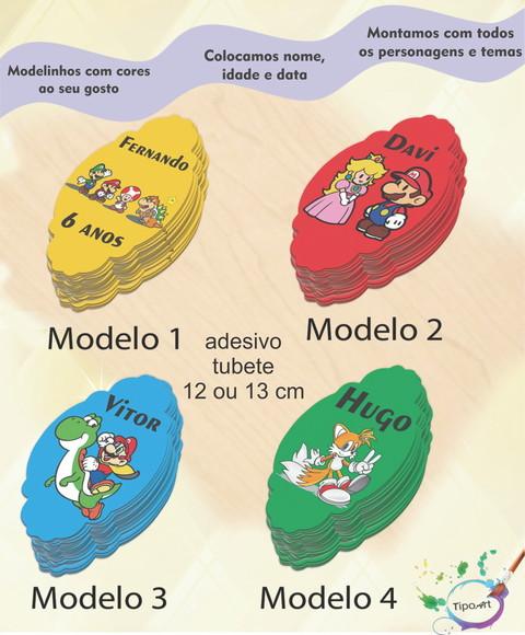 Adesivo para Tubete 12 ou 13 Cm-mario Bros