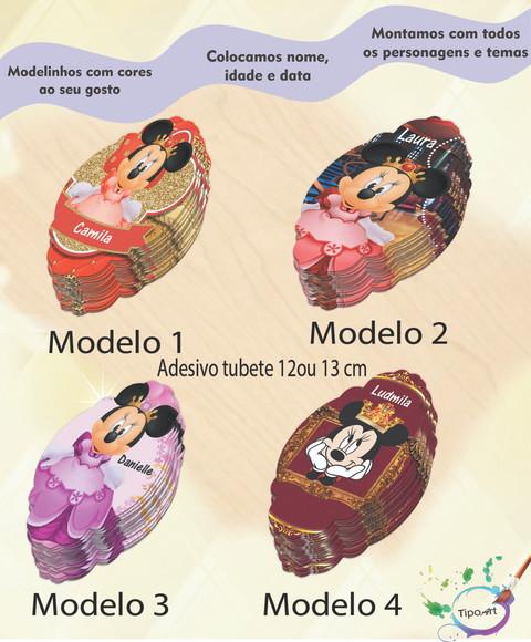 Adesivo para Tubete 12 ou 13 Cm-minnie Realeza