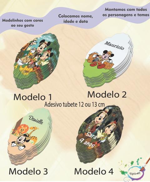 Adesivo para Tubete 12 ou 13 Cm-mickey Safari