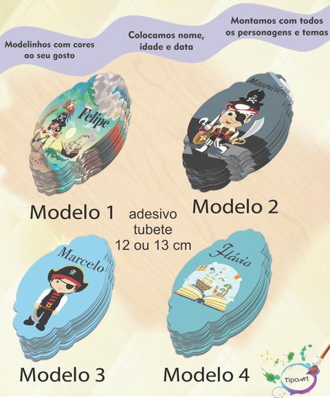 Adesivo para Tubete 12 ou 13 Cm-pirata