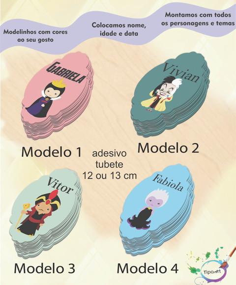 Adesivo para Tubete 12 ou 13 Cm-vilões