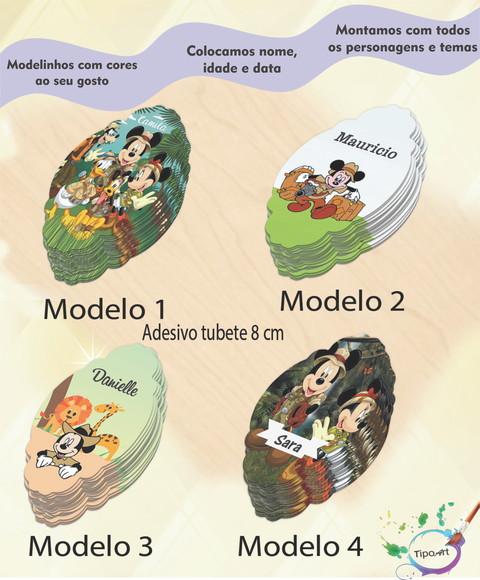 Adesivo para Tubete 8 cm -mickey Safari
