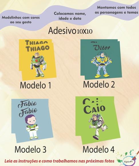Adesivo Quadradinho 10x10 Cm-buzz Lightyear