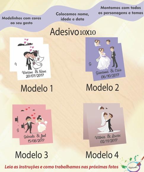 Adesivo Quadradinho 10x10 Cm-casal