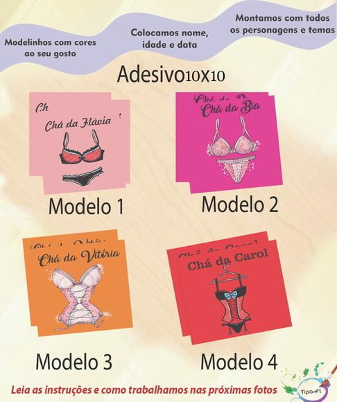 Adesivo Quadradinho 10x10 Cm-chá de Lingerie#1