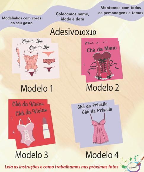 Adesivo Quadradinho 10x10 Cm-chá de Lingerie#2