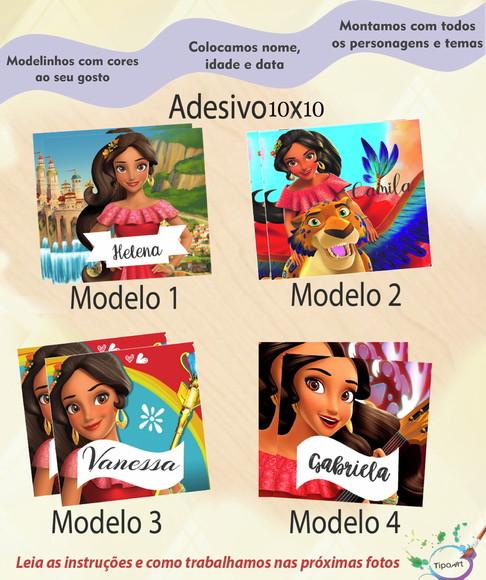 Adesivo Quadradinho 10x10 Cm-elena de Avalor