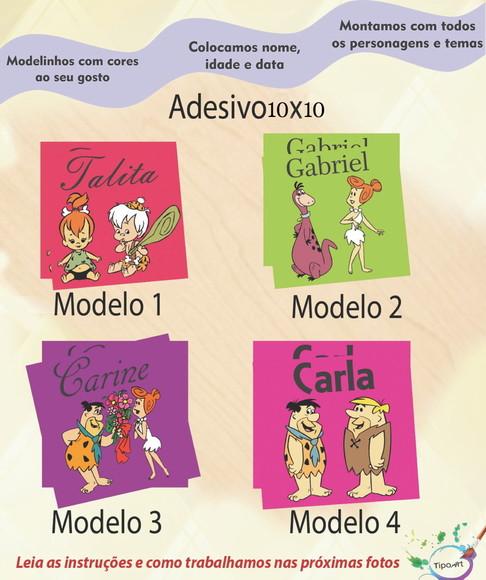 Adesivo Quadradinho 10x10 Cm-fred Flintstone