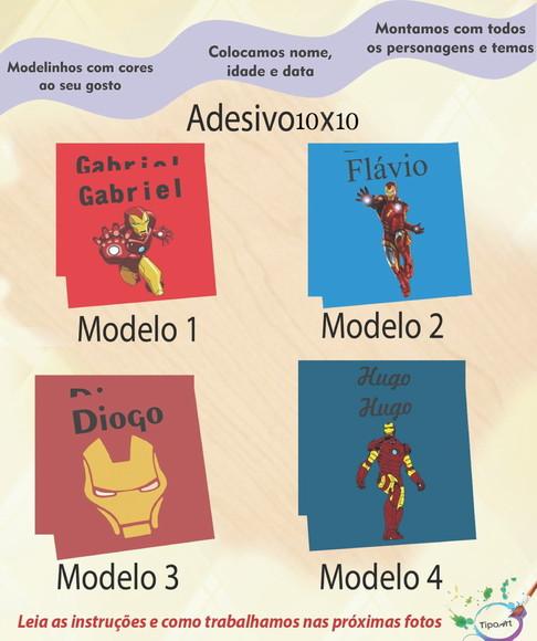 Adesivo Quadradinho 10x10 Cm-homem de Ferro