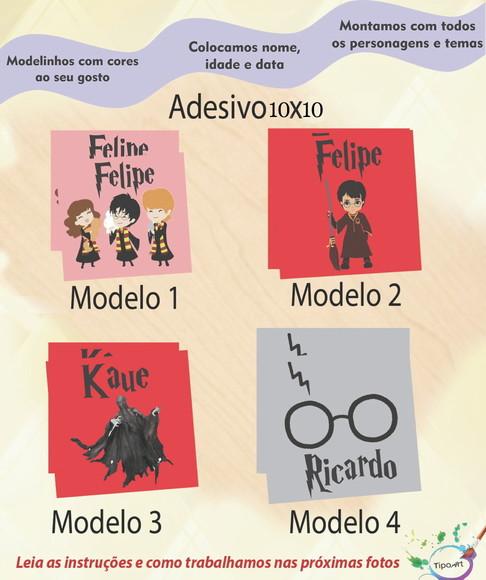 Adesivo Quadradinho 10x10 Cm-harry Potter-modelo 1