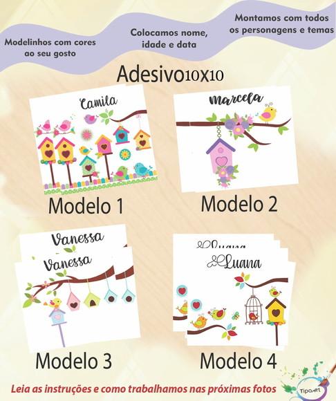 Adesivo Quadradinho 10x10 Cm-jardim Encantado
